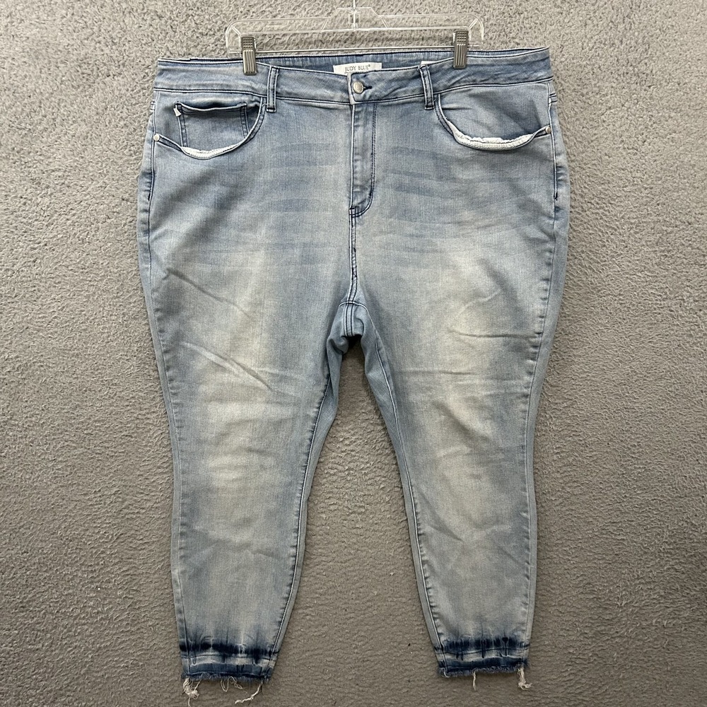 Judy Blue Jeans Womens 24W Blue Denim Colby Skinny Fit Released Hem Stretch